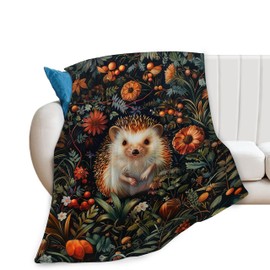 Cute Hedgehog Blanket Forest Hedgehog Decor Blanket Super Cozy Plush Lightweight Soft Plush Flannel Fleece Jungle Animal Blanket Gifts For Girls Boys Kids Women Men Teenager For Sofa Bed Couch 40"X50"
