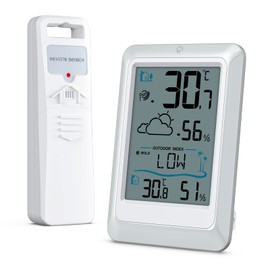 AMIR Wireless Weather Station with Outdoor Sensor, Humidity Monitor Wireless, Outdoor Indoor Thermometer Hygrometer Room Thermometer Wireless with Weather Forecast, Digital Thermometer with Backlight