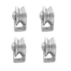 Stainless Steel V Groove Wheel Heavy Duty Pulley Smooth Rolling Door Wheels Sliding Gate Hardware High Weight Capacity Rollers Rolling Driveway Gate Bracket Rollers for Carts Furniture Machinery