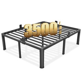 Yitong Angel 18 inch Full Size Bed Frame with Round Corner Legs Mattress Slide Stopper,3500 lbs Heavy Duty Metal Platform,Steel Slat Support,No Box Spring Needed,Easy Assembly,Noise Free