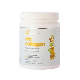 ela nutrition | ela Collagen | Lemon Ginger | Péptidos bioactivos de colágeno hidrolizado + ácido hialurónico + prebióticos + probióticos | 420 gramos (35 porciones)