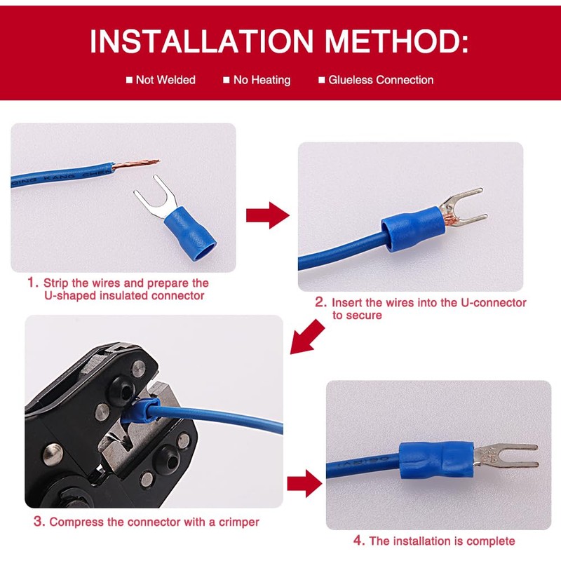 YIXISI 245 Pieces Fork Spade Cable Lugs Set, Crimp Connector