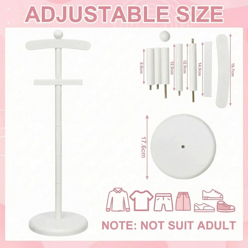 Baby Clothes Display Stand Wooden Baby Shower Clothes Rack, White