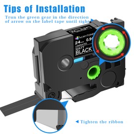 KCMYTONER 2 Pack Compatible for Brother P-Touch TZe-MQ355 TZ-MQ355 TZe TZ Tape 24mm 0.94 Inch White on Matte Black Tape Label Maker Tape for PT-1500PC PT-1600 PT-1900 PT-1910 PT-1960 PT-2200 PT-2210