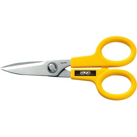 OLFA Tijeras de acero inoxidable con borde dentado de 5 pulgadas (SCS-1) – Tijeras multiusos de 5 pulgadas con cuchillas afiladas y agarre cómodo para el hogar, oficina, tela, costura, cocina, materiales industriales