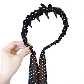 IOLOYU Hair Band, Headband with Comb, Women's, Cute, Hair Band, Painless, Hair Arrangement, Skin Care, Facial Washing, Stylish, Hair Accessory, Twist, Simple, One Size Fits Most, Hair Headband (Black