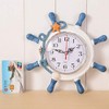 WINOMO Nautical Bathroom Accessories Wheel Wall Clock Mediterranean Style Silent