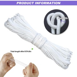 Nylon Cord 2 mm Blind Cord White 40 m Replacement Cord for Pleated Blind Cord Blind Cord Nylon Cord for Blinds
