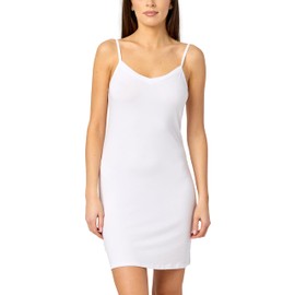 Merry Style MS10-315 Women's Underdress Short Petticoat Knee Length Adjustable Straps Comfortable and Breathable Underdresses for Women to Wear as Nightdress Ladies or Dress, White, L