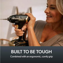 Gtech Impact Driver Bundle - Cordless Impact Driver - Perfect for Installing Screws, Fasteners, and More - Includes Impact Driver, 20V Battery/Charger, 12-Piece Bit Set - Complete Your Home Tool Kit