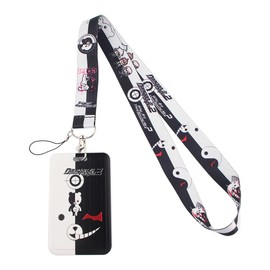 Anime Danganronpa Lanyard with ID Holder Monokuma Neck Lanyard for Keys Keychain Mobile Phone Strap Badge Holder