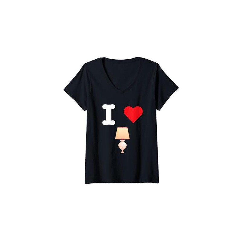 I Love Table Lamps Light Fixture Desk Nightstand Aesthetic V-Neck