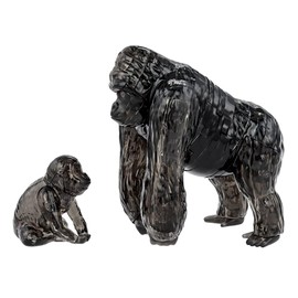 Crystal Puzzle | 3D Gorilla Pair | Transparent Design | 48 Pieces | Construction Kit for Children and Adults | HCM Kinzel
