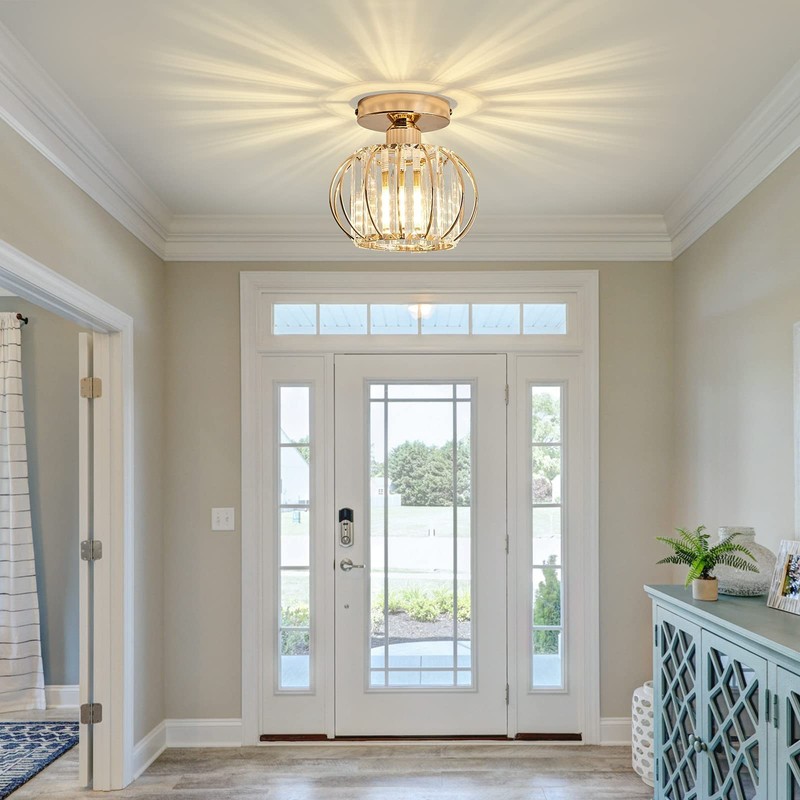 Pheashine Ceiling Light Crystal Modern Mini Crystal Chandelier E27 Ceiling