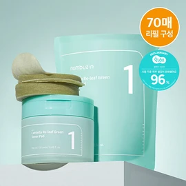 numbuzin No. 1 Centella Re-leaf Green Toner Pad 70P (+70P Refill)  - numbuzin No. 1 Centella Re-leaf Green Toner Pad 70