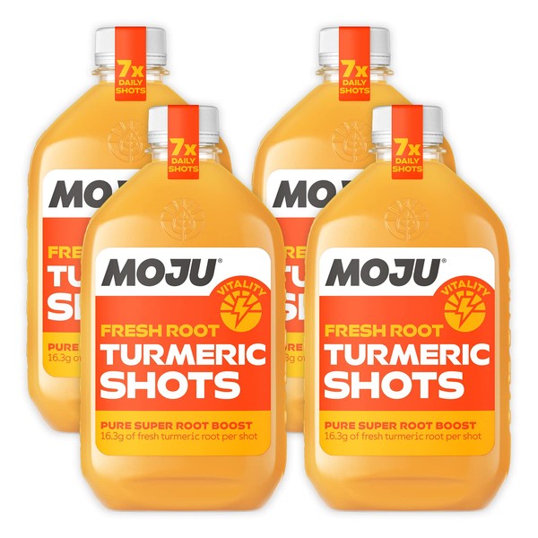 MOJU Turmeric Shots - Dosing Bottles (4x420ml Pack, 28 Shots),