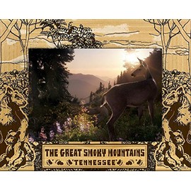 SMS Gifts The Great Smoky Mountains Tennessee Laser Engraved Wood Picture Frame Landscape (3 x 5)