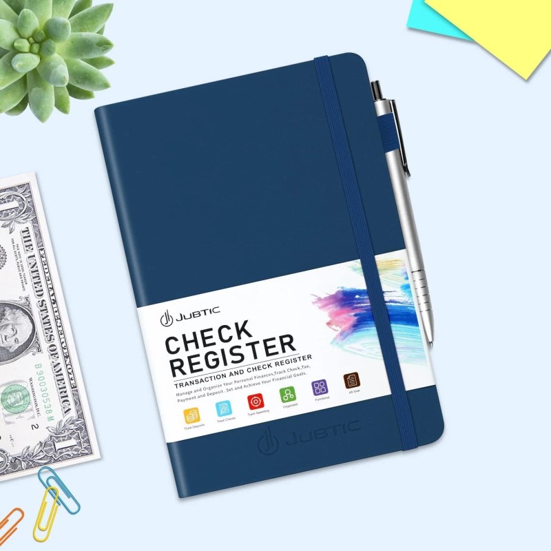 JUBTIC A5 Check Registers for Personal Checkbook, Ledger Transaction Registers
