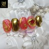 Gold Rose Handmade Nail Tips - Short Almond / 골드로즈