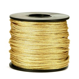 BEL AVENIR Nylon Satin Cord, 2mm 50 Yards Braided Lift Shade Cord for Necklace Bracelet String Cord, Blind Shade, Trim and Shoelaces (Gold)