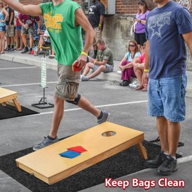 5Ft x 8Ft Cornhole Mats for Under the Boards, 2 Pcs Felt Professional Cornhole Pitch Pad Prevent Slipping, Cornhole Game Accessories Keep Tossing Bags Clean Secure Footing for Outdoor Corn Hole Games