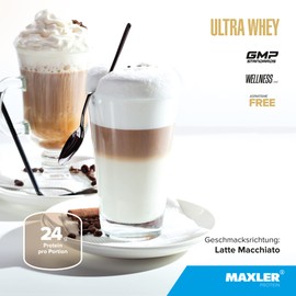 Maxler Ultra Whey Protein - 24 g Protein per Serving - Pure Whey Protein Powder - Whey Protein Concentrate, Whey Protein Isolate, Whey Protein Hydrolysate - With BCAA - Latte Macchiato - 450 g