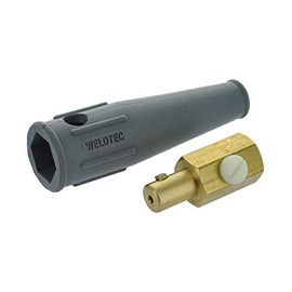 Weldtec 3538GT Connector, 35/50 Dinse Gas Thru Style