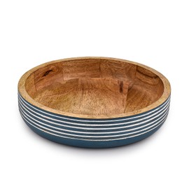 Indus Lifespace Decorative Bowls Mango Wood for Home Décor Unique Table Centerpieces for Farmhouse Rustic Style (25.4cm x 25.4cm x 6.35cm)