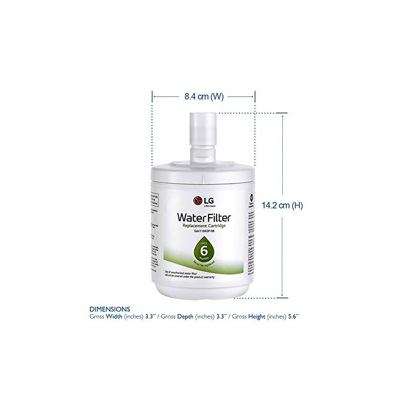 2X LG 5231JA2002A, LT500P Original Genuine Fridge Water Filter Premium