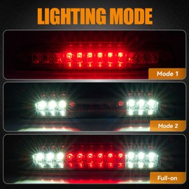 Cxdar Third 3rd Brake Light LED for 1999-2016 Ford F250 F350 F450 F550 Super Duty, High Mount Rear Brake Lights Assembly for 99-16 F-250-F-550, 1993-2011 Ford Ranger Cab Cargo Stop Light (RED)