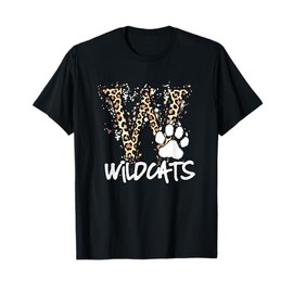 Wildcats Spirit Bold Letter W and Paw Print T-Shirt