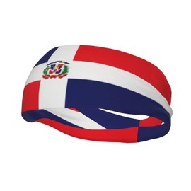 Cute Dominican Flag Sports Headband & Sweatband Hairband for Women Men for Running,Cycling, Yoga,Hiking