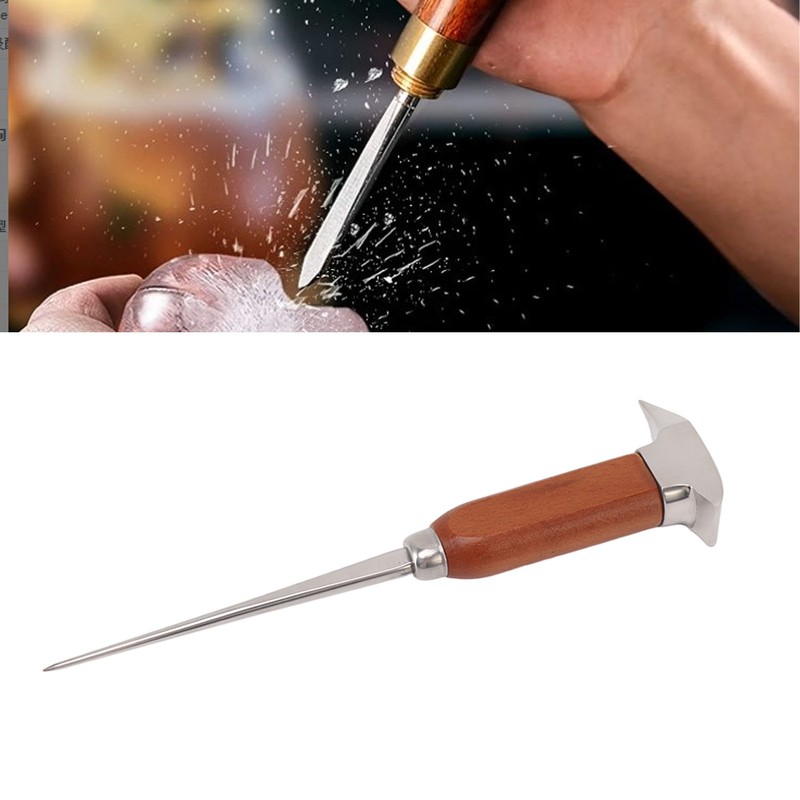 Ice Pick with Wood Handle Stainless Steel Ice Chipper Ice