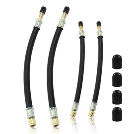Moicstiy 4 PCS Tire Valve Extensions, 2 PCS 8.27 Inch Tire Valve Extension Adaptor and 2 PCS 11.81 Inch Flexible Valve Stem Extenders for Cars, Trucks, Motorcycles