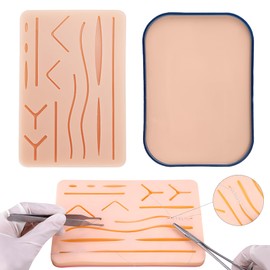 IWOEQWV Pad de Sutura, 2pcs Pad para Práctica de Sutura e Incisiones Almohadilla, Kit de Sutura Práctica, 3 Capas con 14 Heridas, para ser Utilizado por los Estudiantes Entrenamiento y Práctica