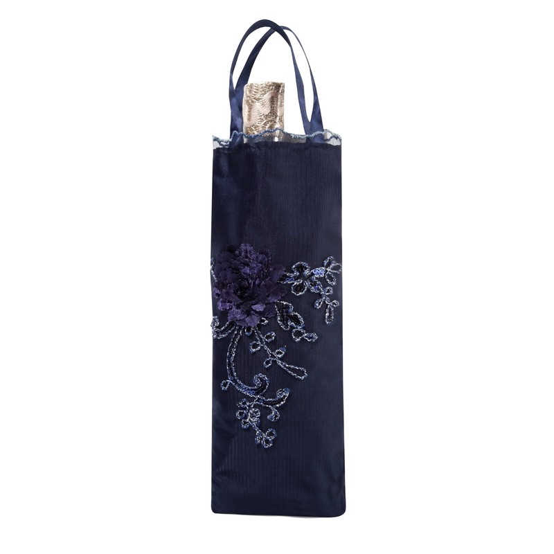 LCY Embroidered Lace Double-deck Anti-UV Parasol Sun/Rain/Snow Folding Umbrella-Blue