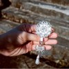 Qinsuee Handmade Bling Rhinestones Retractable Badge Reel, Name Badge Holder