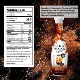 [Nokchawon] Brown Sugar Syrup for Boba and Bubble Tea – Sweet and Smooth Brown Sugar Flavor for Milk Tea and Desserts, Flavor Syrups for Drinks, 600g (21.16oz)
