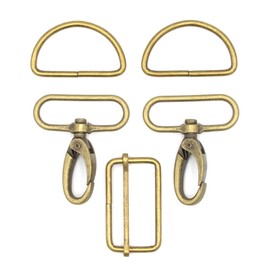 Die Stofftante Bag Accessory Kit | For 40mm Wide Webbing | 5 Colours, Metallic Gold, 40 mm