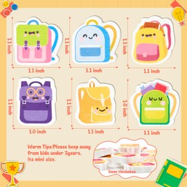 Back to School Mini Eraser - Haooryx 60Pcs School Bag Mini Eraser for Kids Bulk Assorted Novelty Small Cute Puzzle Pencil Eraser School Prizes Student Homework Reward Gift Back to School Party Favors