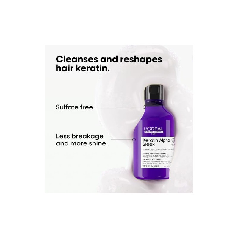 L'Oréal Professionnel Keratin Alpha Sleek Shampoo Profesional | Sin sulfatos