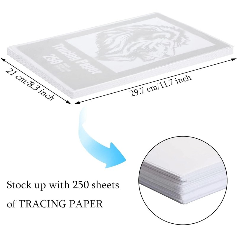 Tenare 250 Sheets Tracing Paper for Drawing Light up Tracing