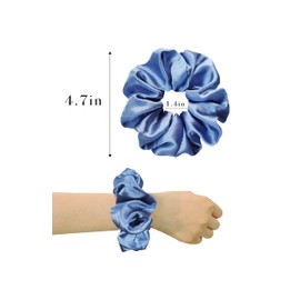 ALCEA ROSEA Hair Ties Silk Scrunchies for Women Girls 6 Pack Satin Elastic Tie Scrunchie No Damage Ponytail Holders Hair Bands (6-2B)