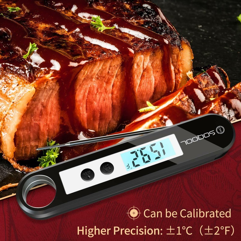 Soqool Digital Instant Read Meat Thermometer for Kitchen Oil Deep