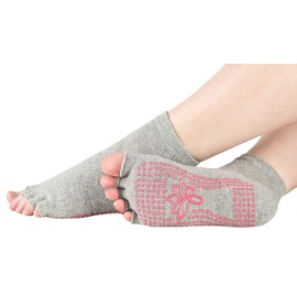Piarini 1 Pair Open Toe Socks Short – ABS Cotton Socks – Yoga Socks with Open Toes – Pilates Socks Fitness -