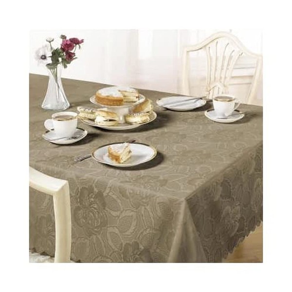 Emma Barclay Damask Rose - Jacquard Table Cloth in Coffee