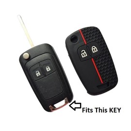 StyleC car key compatible with VAUXHALL ASTRA J ADAM ZAFIRA C remote key cover 2 button flip case body protector (Black/Red)
