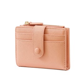 Yupneih Women's Small Purse with Many Card Slots, Women's Purse Small for Women with Coin Compartment, Mini Purse Women's Small Zip Wallet, A-Pink, Casual