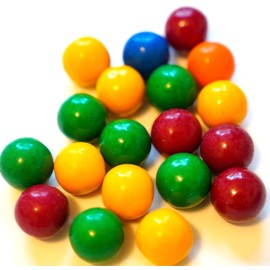Extreme Sour FIlled Gumballs - 1 lb of 1" Tangy Fruit Flavored Gumballs with Sour Powder Inside