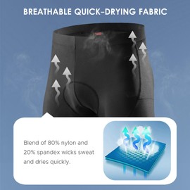 Aomiun Cycling Shorts Men, 4D Bike Shorts Padded UPF 50+ Sun Protection Breathable and Absorbent for Cycling